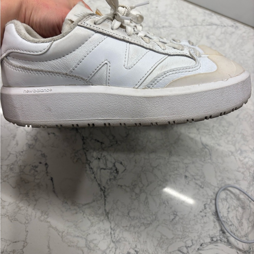 New Balance Women's White and Cream Sneakers